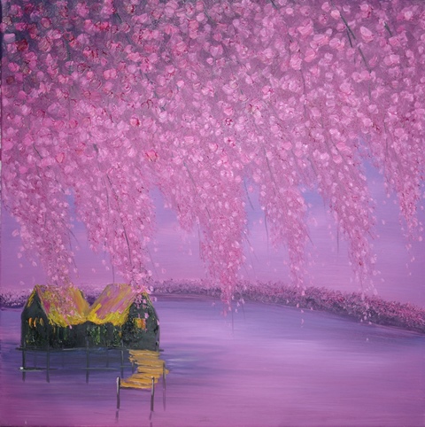 Tranh Sơn Dầu Chiều Tím